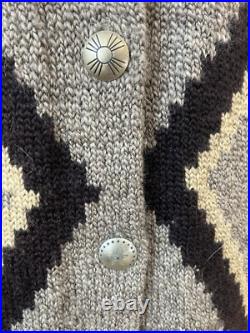 Rare Ralph Lauren Hand-Knit Native American Blanket Cardigan Coat Duster SMALL