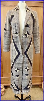 Rare Ralph Lauren Hand-Knit Native American Blanket Cardigan Coat Duster SMALL