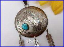 Rare Ricky Reeder Navajo Native American Sterling Silver Turquoise Horse Pendant