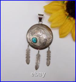 Rare Ricky Reeder Navajo Native American Sterling Silver Turquoise Horse Pendant