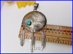 Rare Ricky Reeder Navajo Native American Sterling Silver Turquoise Horse Pendant