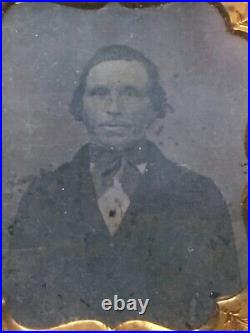 Rare Seneca (Seneka) Native American Daguerreotype Portrait 1/6th Plate