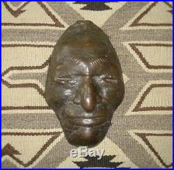 Rare Sitting Bull American Indian Bronze Death Mask