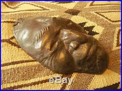Rare Sitting Bull American Indian Bronze Death Mask