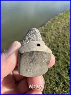 Rare Small Native American Frog Effigy Smoking Pipe Stone Arrowhead