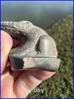 Rare Small Native American Frog Effigy Smoking Pipe Stone Arrowhead