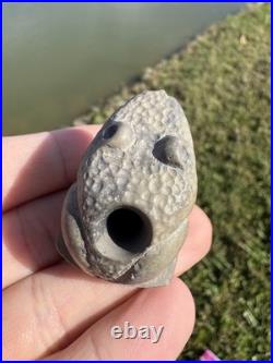 Rare Small Native American Frog Effigy Smoking Pipe Stone Arrowhead