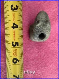 Rare Small Native American Frog Effigy Smoking Pipe Stone Arrowhead