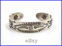 Rare Solid Silver Garden of the Gods Native American Indian Cuff Bracelet 1920's