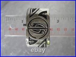 Rare Spectacular Vtg Native American Hopi Sterling Silver Statement Bracelet