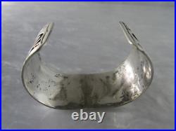 Rare Spectacular Vtg Native American Hopi Sterling Silver Statement Bracelet