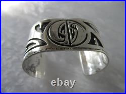 Rare Spectacular Vtg Native American Hopi Sterling Silver Statement Bracelet