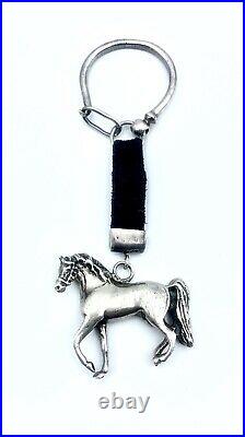Rare Sterling Silver Native American 3D Navajo Horse Dangle Key chain mexico 925