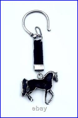 Rare Sterling Silver Native American 3D Navajo Horse Dangle Key chain mexico 925