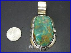 Rare Sterling Silver Signed Turquoise Navajo Large Storytelling Locket 75g B147