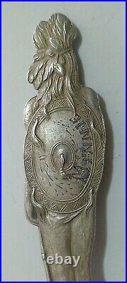 Rare Sterling Silver Souvenir Spoon Figural Native American Warrior Colorado Spr