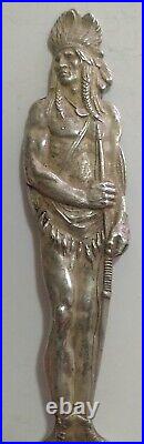Rare Sterling Silver Souvenir Spoon Figural Native American Warrior Colorado Spr