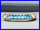 Rare-Technique-Turquoise-Vintage-Navajo-Coral-Inlay-Sterling-Silver-Bracelet-01-sg