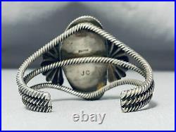 Rare Technique Vintage Zuni Royston Turquoise Coiled Sterling Silver Bracelet