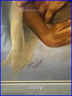 Rare Terie Knapp Drawing Painting Native American Indian Mother & Baby