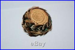 Rare Tiny California Pomo Indian Feather Basket Native American Miniature #6