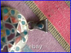 Rare Turquoise Purple Spiny 950 Silver Kachina Pendant Joe & Lejeune Chavez