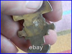 Rare Turquoise Purple Spiny 950 Silver Kachina Pendant Joe & Lejeune Chavez