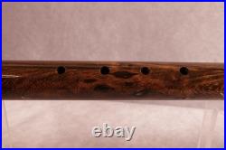 Rare Unique Exotic Blackheart Wood Native American Flute- Bass Bb 25, 1 Bore