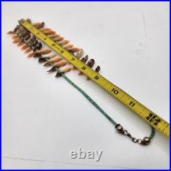 Rare Unique Native American Turquoise Heishi And Conch Shell Necklace