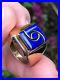 Rare-Unisex-Mens-Zuni-Dickie-Quandelacy-Blue-Lapis-14k-Gold-Ring-Size-12-1-2-01-hh