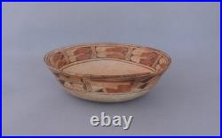 Rare Very Early Hopi Pueblo Chili Bowl Pot Polychrome 8 1/4 x 2 1/2