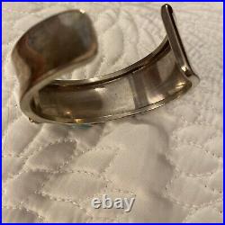 Rare Vintage A. Marion, Native Sterling Silver Turquoise Cuff Bracelet 43.9grams