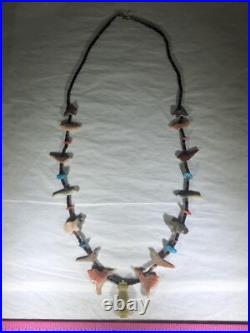 Rare Vintage Antique South Western Native American Hand Carved Fetish Necklace
