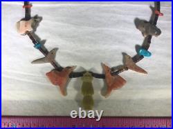 Rare Vintage Antique South Western Native American Hand Carved Fetish Necklace