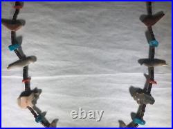 Rare Vintage Antique South Western Native American Hand Carved Fetish Necklace