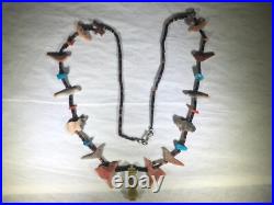 Rare Vintage Antique South Western Native American Hand Carved Fetish Necklace