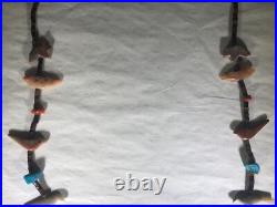 Rare Vintage Antique South Western Native American Hand Carved Fetish Necklace