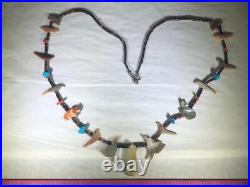Rare Vintage Antique South Western Native American Hand Carved Fetish Necklace