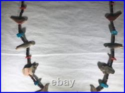 Rare Vintage Antique South Western Native American Hand Carved Fetish Necklace