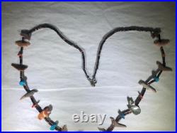 Rare Vintage Antique South Western Native American Hand Carved Fetish Necklace