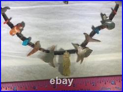 Rare Vintage Antique South Western Native American Hand Carved Fetish Necklace