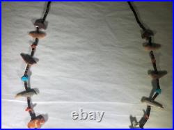 Rare Vintage Antique South Western Native American Hand Carved Fetish Necklace