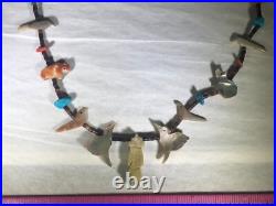 Rare Vintage Antique South Western Native American Hand Carved Fetish Necklace
