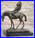 Rare-Vintage-Armor-Bronze-Native-American-Indian-Warrior-Riding-Horse-Figurine-01-jp