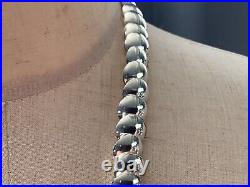 Rare Vintage Authentic Native American Indian Navajo Sterling Silver Necklace Nr