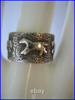 Rare Vintage Ben Knighthorse Sterling Silver Horse Ring Size 6