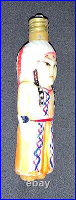Rare! Vintage Figural Milk Glass Light Bulb Native American Brave (nonworking)