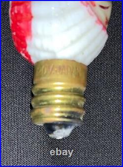 Rare! Vintage Figural Milk Glass Light Bulb Native American Brave (nonworking)