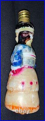 Rare! Vintage Figural Milk Glass Light Bulb Native American Maiden-not Working