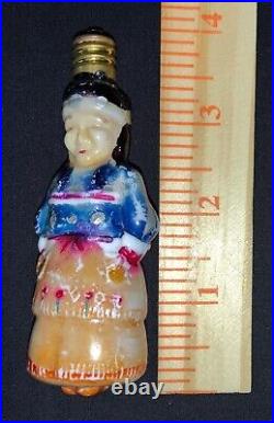 Rare! Vintage Figural Milk Glass Light Bulb Native American Maiden-not Working